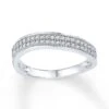 Diamond Anniversary Ring 1/5 Ct Tw Round-cut Sterling Silver