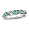 Le Vian Emerald & Diamond Stacking Ring 1/6 Ct Tw Diamonds 14K Vanilla Gold