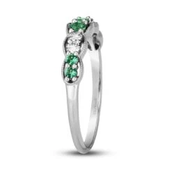 Le Vian Emerald & Diamond Stacking Ring 1/6 Ct Tw Diamonds 14K Vanilla Gold -Vrai shop V 135356703 3 800