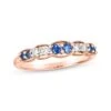 Le Vian Sapphire & Diamond Stacking Ring 1/6 Ct Tw Diamonds 14K Strawberry Gold