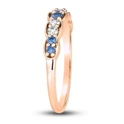 Le Vian Sapphire & Diamond Stacking Ring 1/6 Ct Tw Diamonds 14K Strawberry Gold -Vrai shop V 135358505 3 800