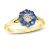 Le Vian Diamond & Sapphire Ring 1/20 Ct Tw Diamonds 14K Honey Gold