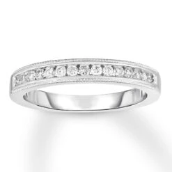Diamond Wedding Band 1/4 Ct Tw Round-cut 14K White Gold