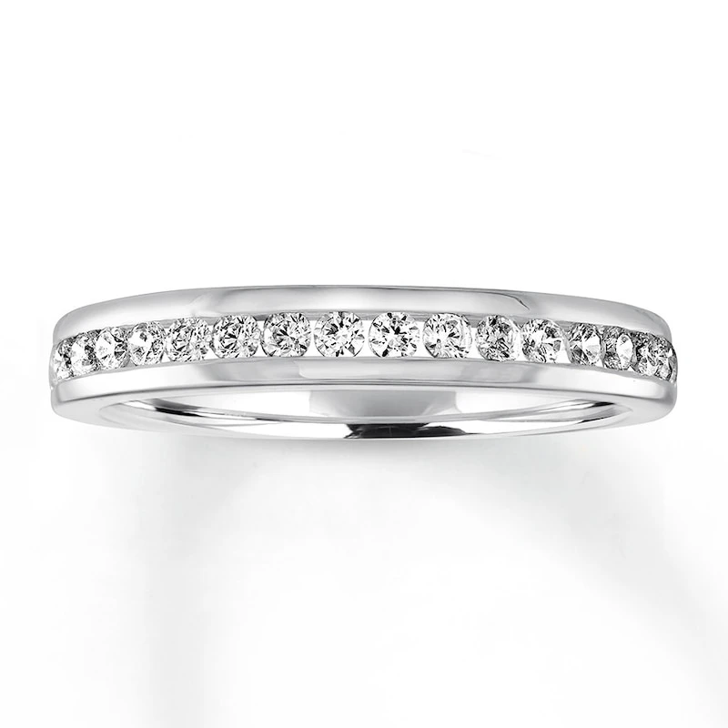 Diamond Wedding Band 1/3 Ct Tw Round-cut 14K White Gold 1 Diamond Wedding Band 1/3 Ct Tw Round-cut 14K White Gold