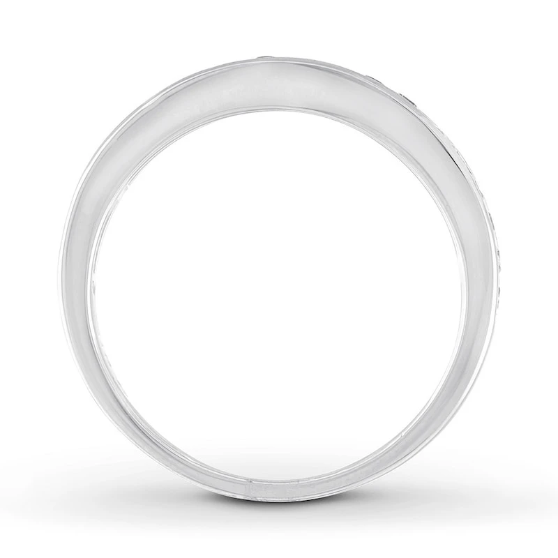 Diamond Wedding Band 1/3 Ct Tw Round-cut 14K White Gold 2 Diamond Wedding Band 1/3 Ct Tw Round-cut 14K White Gold - Image 2