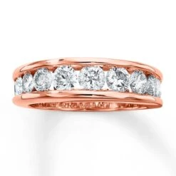Diamond Wedding Band 1-1/2 Ct Tw Round-cut 14K Rose Gold