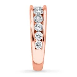 Diamond Wedding Band 1-1/2 Ct Tw Round-cut 14K Rose Gold -Vrai shop V 140474228 2 800