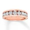 Diamond Wedding Band 1-1/5 Ct Tw Round-cut 14K Rose Gold