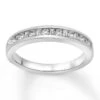 Diamond Wedding Band 1/3 Ct Tw Baguette & Round 14K White Gold