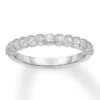 Diamond Wedding Band 1/4 Ct Tw Bezel-set/Round 14K White Gold