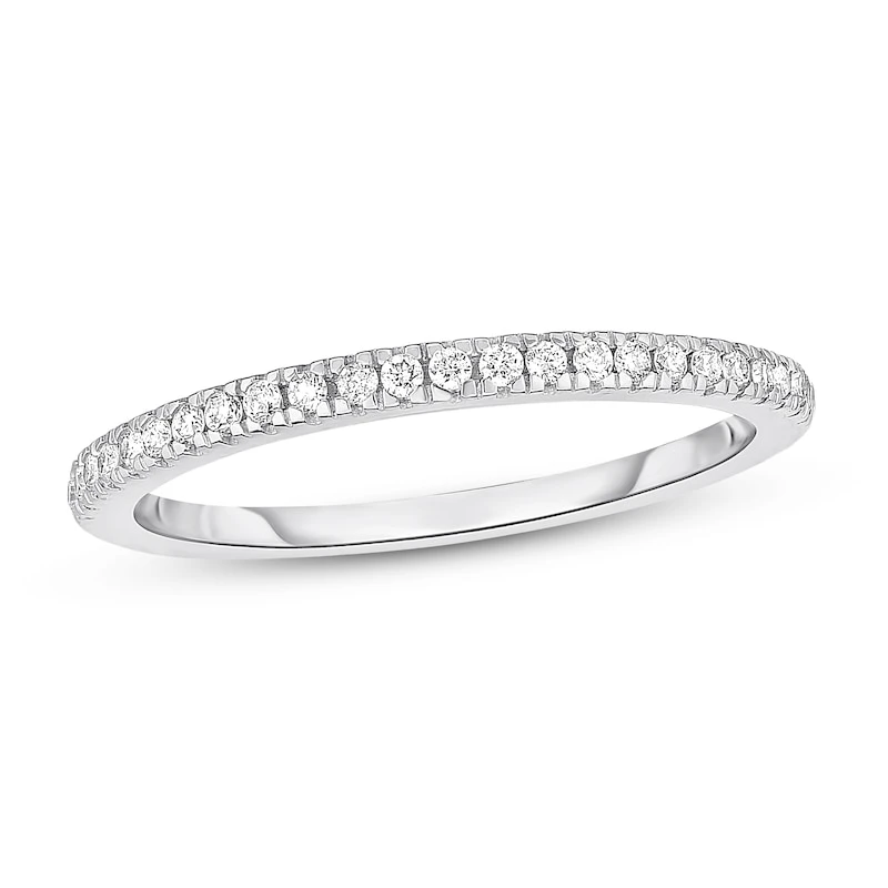 Diamond Wedding Band 1/6 Ct Tw 14K White Gold 1 Diamond Wedding Band 1/6 Ct Tw 14K White Gold