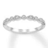 Diamond Wedding Band 1/15 Ct Tw Round-cut 10K White Gold