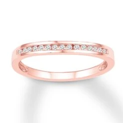 Diamond Wedding Band 1/8 Ct Tw Round-cut 10K Rose Gold