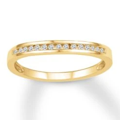 Diamond Wedding Band 1/8 Ct Tw Round-cut 10K Yellow Gold