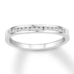 Diamond Wedding Band 1/8 Ct Tw Round-cut 10K White Gold