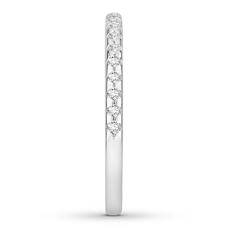 Diamond Wedding Band 1/5 Ct Tw Round-cut 14K White Gold 3 Diamond Wedding Band 1/5 Ct Tw Round-cut 14K White Gold - Image 3