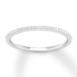Diamond Wedding Band 1/10 Ct Tw Round-cut 10K White Gold