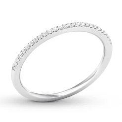 Diamond Wedding Band 1/10 Ct Tw Round-cut 10K White Gold -Vrai shop V 141045625 3 800