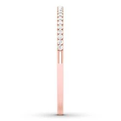 Diamond Wedding Band 1/10 Ct Tw Round-cut 10K Rose Gold -Vrai shop V 141048227 2 800