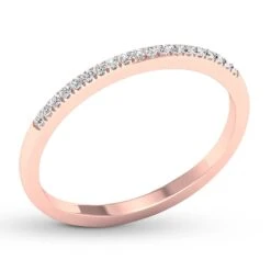 Diamond Wedding Band 1/15 Ct Tw Round-cut 10K Rose Gold -Vrai shop V 141049421 3 800