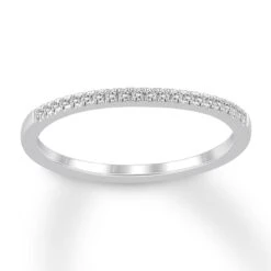 Diamond Wedding Band 1/10 Ct Tw Round-cut 14K White Gold