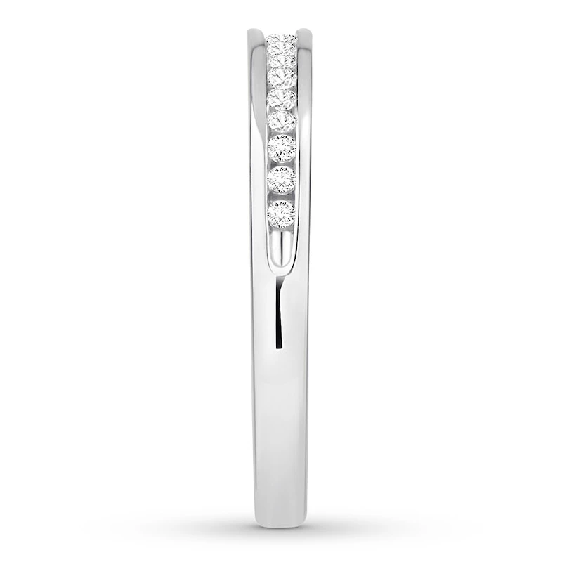 Diamond Wedding Band 1/6 Ct Tw Round-cut 10K White Gold 3 Diamond Wedding Band 1/6 Ct Tw Round-cut 10K White Gold - Image 3