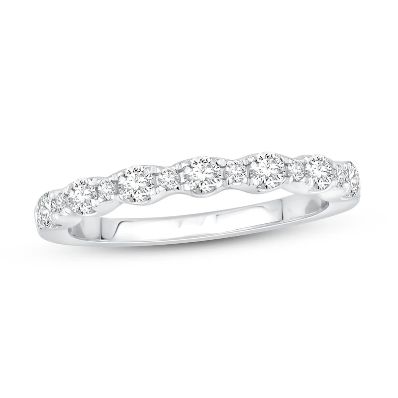 Diamond Wedding Ring 1/2 Ct Tw 14K White Gold 1 Diamond Wedding Ring 1/2 Ct Tw 14K White Gold