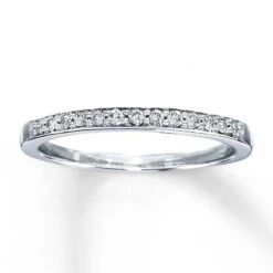 Diamond Anniversary Band 1/8 Ct Tw Round-cut 10K White Gold