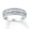 Diamond Anniversary Ring 1/2 Ct Tw Round-cut 10K White Gold
