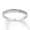 Diamond Anniversary Ring 1/6 Ct Tw Round-cut 10K White Gold