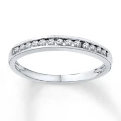 Diamond Anniversary Ring 1/6 Ct Tw Round-cut 10K White Gold