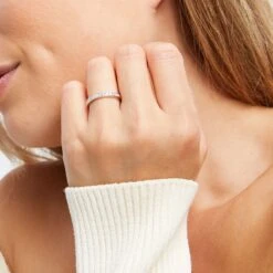 Diamond Band 1/4 Ct Tw Round-cut 10K White Gold -Vrai shop V 532246509 6 800