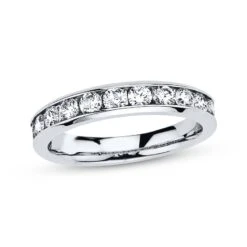 Diamond Anniversary Band 1 Ct Tw Round-cut 10K White Gold