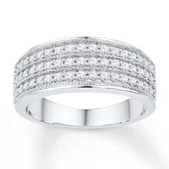 Anniversary Band 1/2 Ct Tw Diamonds 10K White Gold