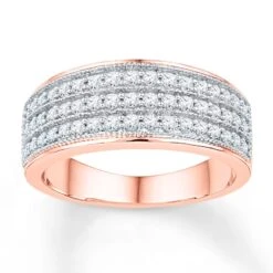 Anniversary Band 1/2 Ct Tw Diamonds 10K Rose Gold