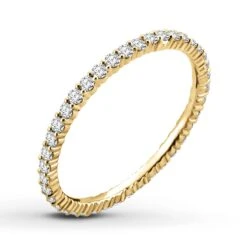 Diamond Eternity Ring 1/2 Ct Tw Round-cut 14K Yellow Gold -Vrai shop V 532441906 3 800