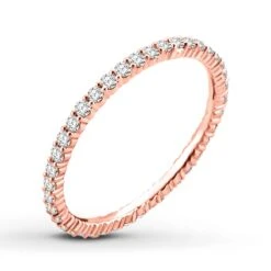 Diamond Eternity Ring 1/2 Ct Tw Round-cut 14K Rose Gold -Vrai shop V 532443001 3 800
