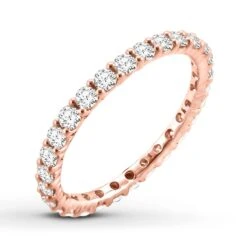 Diamond Eternity Ring 1 Ct Tw Round-cut 14K Rose Gold -Vrai shop V 532449802 3 800