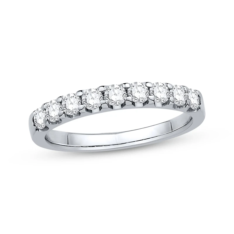 Diamond Wedding Band 1/2 Ct Tw Round-cut 14K White Gold 1 Diamond Wedding Band 1/2 Ct Tw Round-cut 14K White Gold