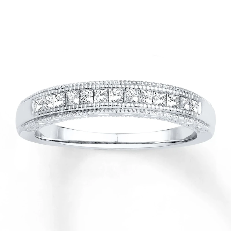 Diamond Anniversary Band 1/3 Ct Tw Princess-cut 14K White Gold 1 Diamond Anniversary Band 1/3 Ct Tw Princess-cut 14K White Gold