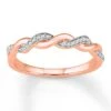Diamond Anniversary Band 1/10 Ct Tw Round-cut 10K Rose Gold