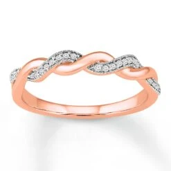 Diamond Anniversary Band 1/10 Ct Tw Round-cut 10K Rose Gold