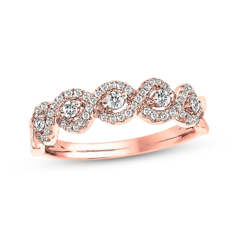Diamond Anniversary Band 1/3 Ct Tw Round-cut 14K Rose Gold 1 Diamond Anniversary Band 1/3 Ct Tw Round-cut 14K Rose Gold