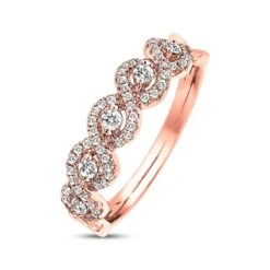 Diamond Anniversary Band 1/3 Ct Tw Round-cut 14K Rose Gold 5 Diamond Anniversary Band 1/3 Ct Tw Round-cut 14K Rose Gold -Vrai shop V 532912906 1 800