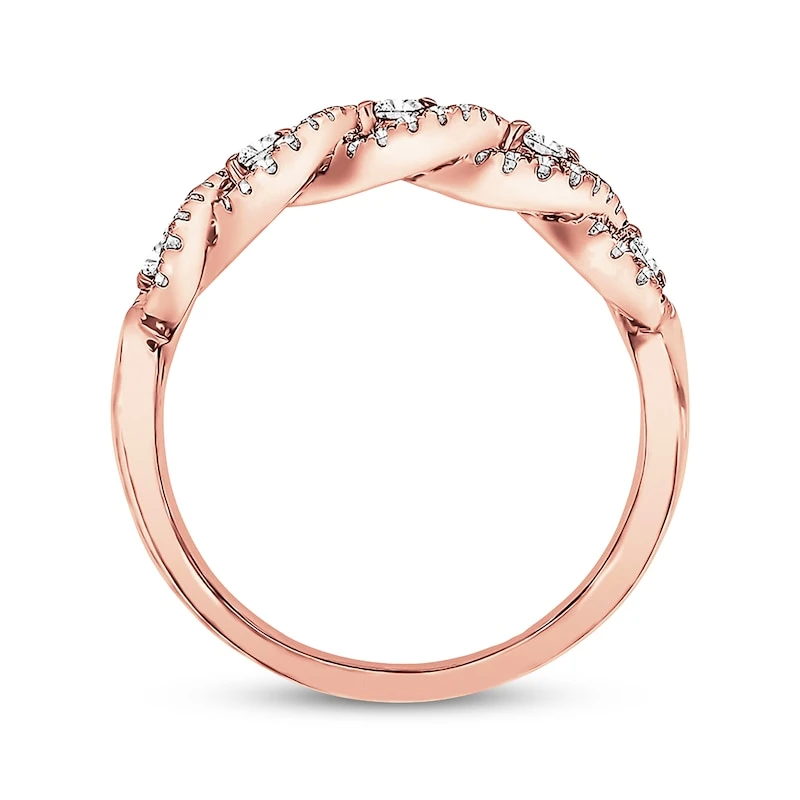 Diamond Anniversary Band 1/3 Ct Tw Round-cut 14K Rose Gold 4 Diamond Anniversary Band 1/3 Ct Tw Round-cut 14K Rose Gold - Image 4