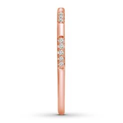 Diamond Anniversary Band 1/20 Ct Tw Round-cut 10K Rose Gold -Vrai shop V 532942707 2 800