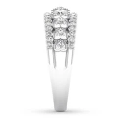 Diamond Heart Anniversary Band 1/2 Ct Tw Round 14K White Gold -Vrai shop V 533081105 2 800