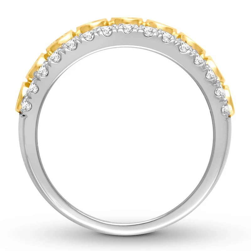 Diamond Anniversary Band 1 Ct Tw Round-cut 14K Two-Tone Gold 3 Diamond Anniversary Band 1 Ct Tw Round-cut 14K Two-Tone Gold - Image 3