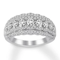 Diamond Anniversary Band 1 Ct Tw Round-cut 14K White Gold