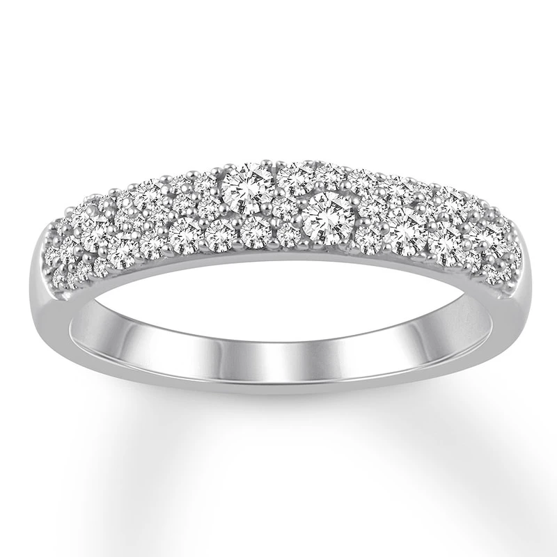 Diamond Anniversary Band 1/2 Ct Tw Round-cut 14K White Gold 1 Diamond Anniversary Band 1/2 Ct Tw Round-cut 14K White Gold